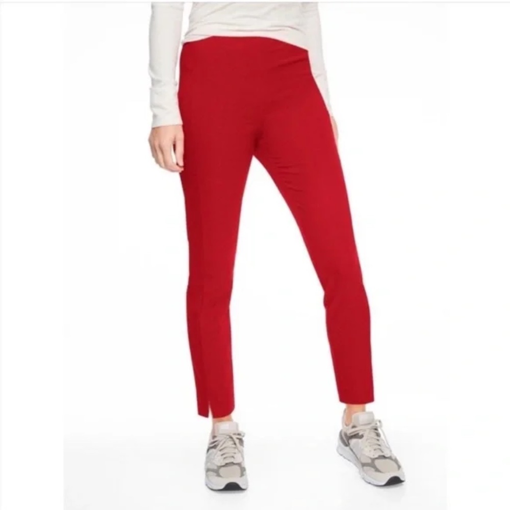 Athleta Wander Slim Pants Size 10 High Rise Ankle Hiking Travel - Radiant Red